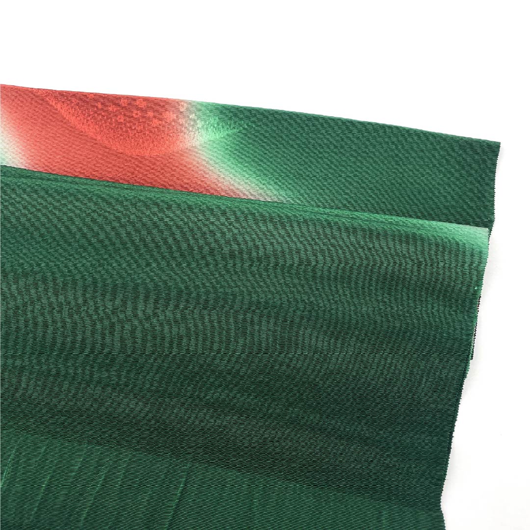 S-Rank Silk Obiage (Semi-Formal) in Velvet and Oxblood Red with a Classic Toyama Pattern, Approximately 180cm Long, 31.5cm Wide, Green, Product Number: 1136002142919