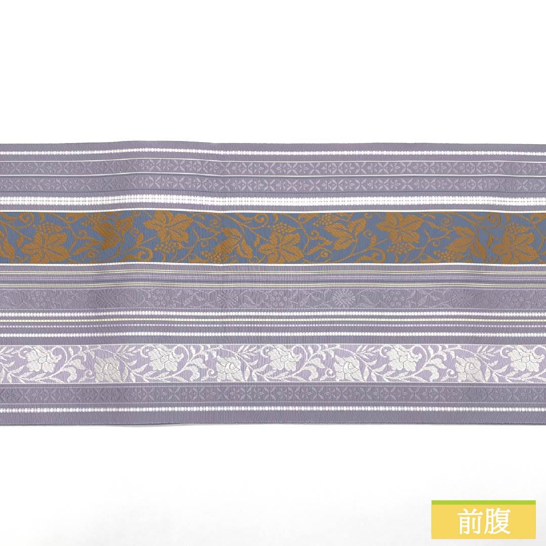 (Brand new, unused) Nagoya Obi, Pure Silk, New Rank, Light Purple (Asakikeshi Murasaki Iro), Authentic Hakata Ori (Hasun Nagoya Obi), Chikuzen Hakata Weave, 360.5cm Long, Full Length, Casual, Purple, Item Number: 1124009651320, Pine Needle Pattern