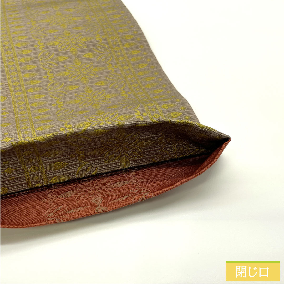(New) Half-width obi, polyester, NEW rank, deep olive green (kokubōshoku), dark reddish-brown (shuan'iro), geometric pattern, abstract floral pattern, reversible, obi length 400cm, brown tones 1125002591414
