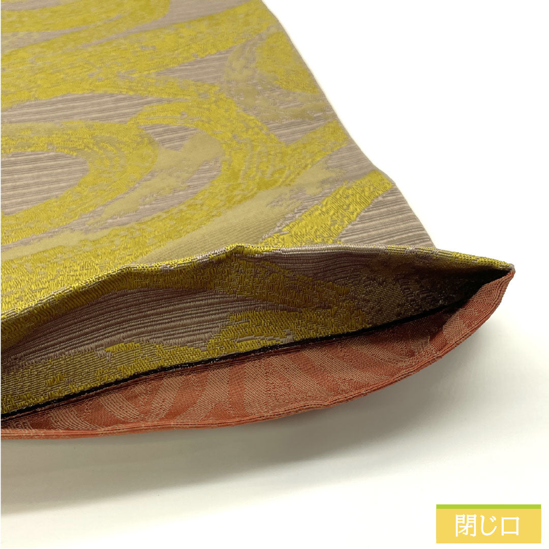 (New) Half-width obi, polyester, NEW rank, rapeseed oil color, reddish-brown, reversible, abstract pattern, obi length 400cm, brown tones, 1125002381414