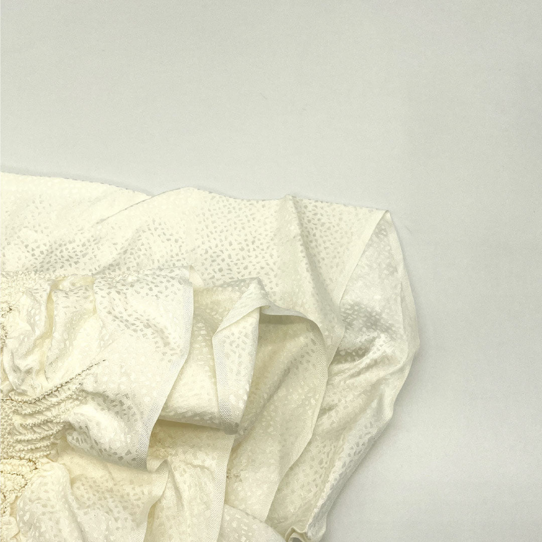 (新古品) 帯締め・帯揚げセット 正絹 NEWランク 乳白色(にゅうはくしょく) 留袖用 絞り 古典柄 長さ約160cm 幅約1.7cm フォーマル 白系 1141000371311