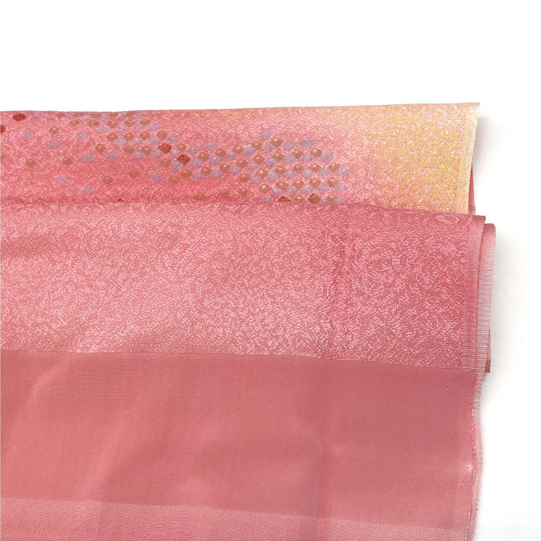 (New Old Stock) Obiage and Obijime Set, Pure Silk, NEW Rank, Choshun-iro (Everlasting Spring Color) and Nakanokurenai-iro (Medium Crimson), Hand-braided by Chiaki, Length approx. 160cm, Width approx. 1.6cm, Semi-formal, Pink tones, 1141000571313