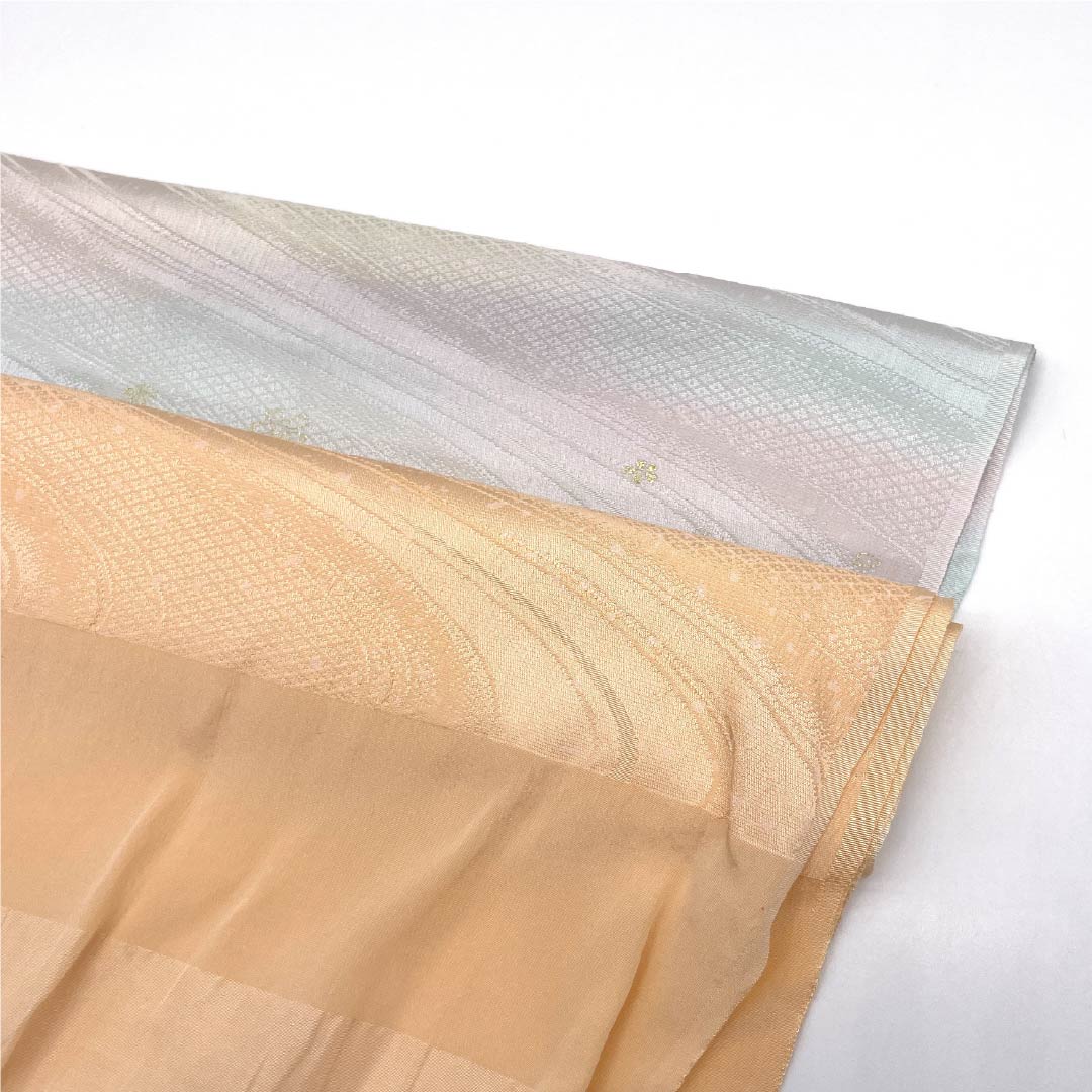 Obiage Silk A-Rank Semi-formal Skin color (hadairo) Flowing water Sakura Length approx. 169cm Width approx. 30cm Orange 1136002743926