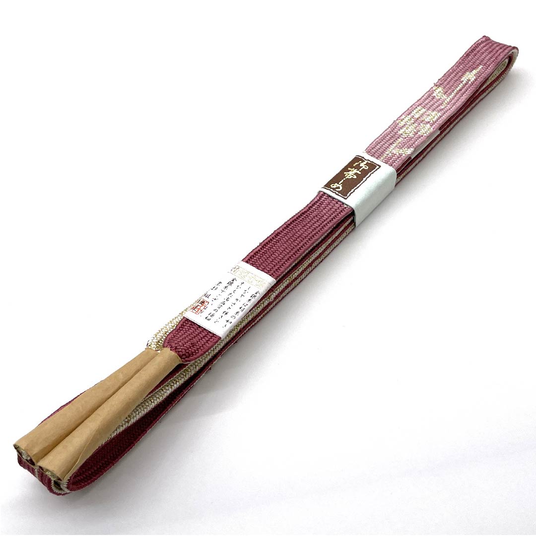 (新古品) 帯締め 正絹 四分紐 皆紅色色(かいこうしょくいろ) 特選金銀糸使用 新古品 長さ約162cm 幅約1.5cm セミフォーマル Sランク ピンク系 1135001522913
