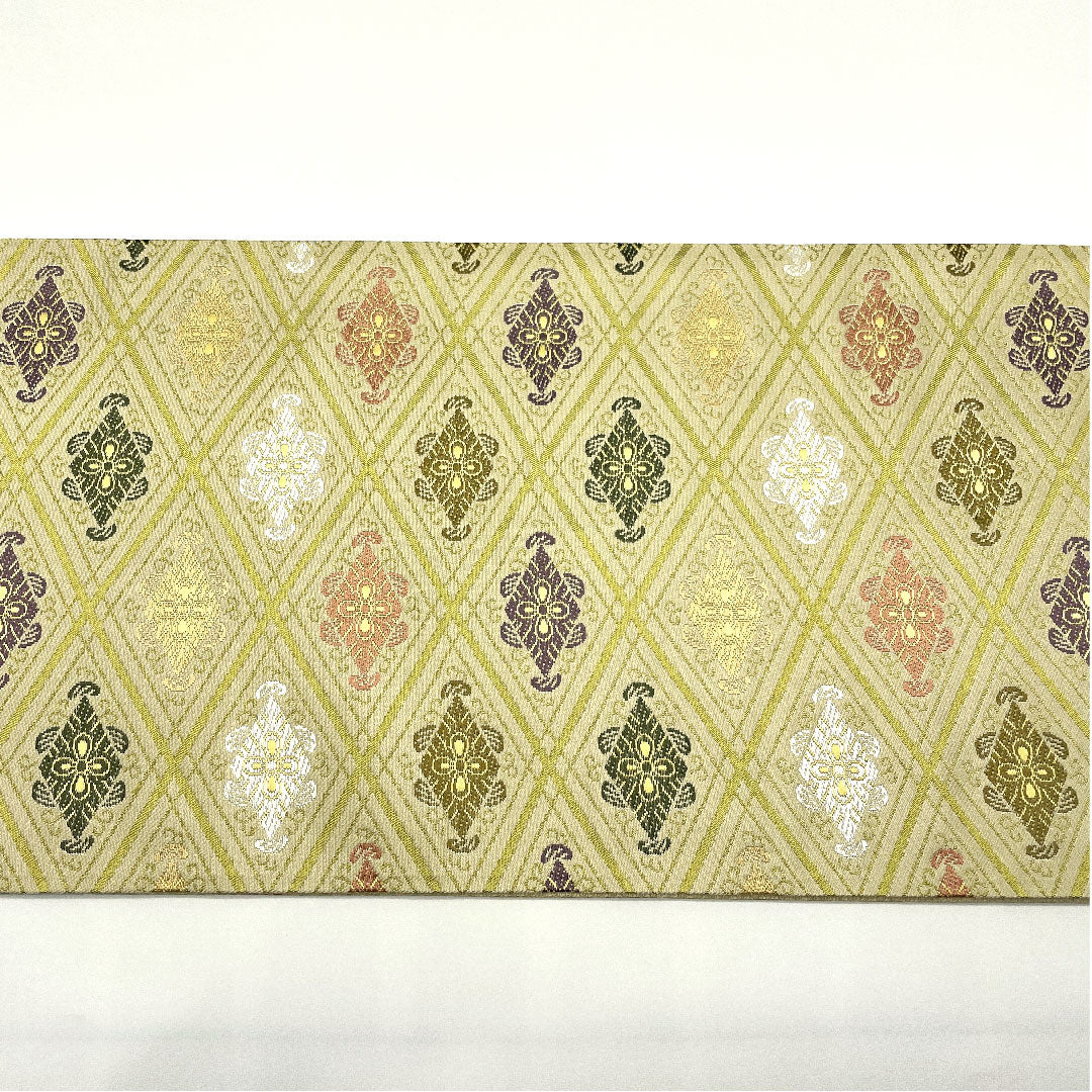 【未仕立】袋帯 正絹 Sランク 蒸栗色(むしぐりいろ) 上文錦 正倉院文様 帯丈438cm 六通 セミフォーマル 緑系 1123004812319