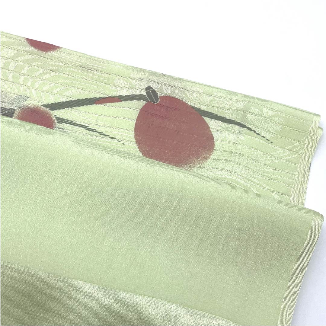 (New) Obiage, pure silk, semi-formal, light willow color, summer, firefly, length 166cm, width 28cm, new rank, green, 1136000811919
