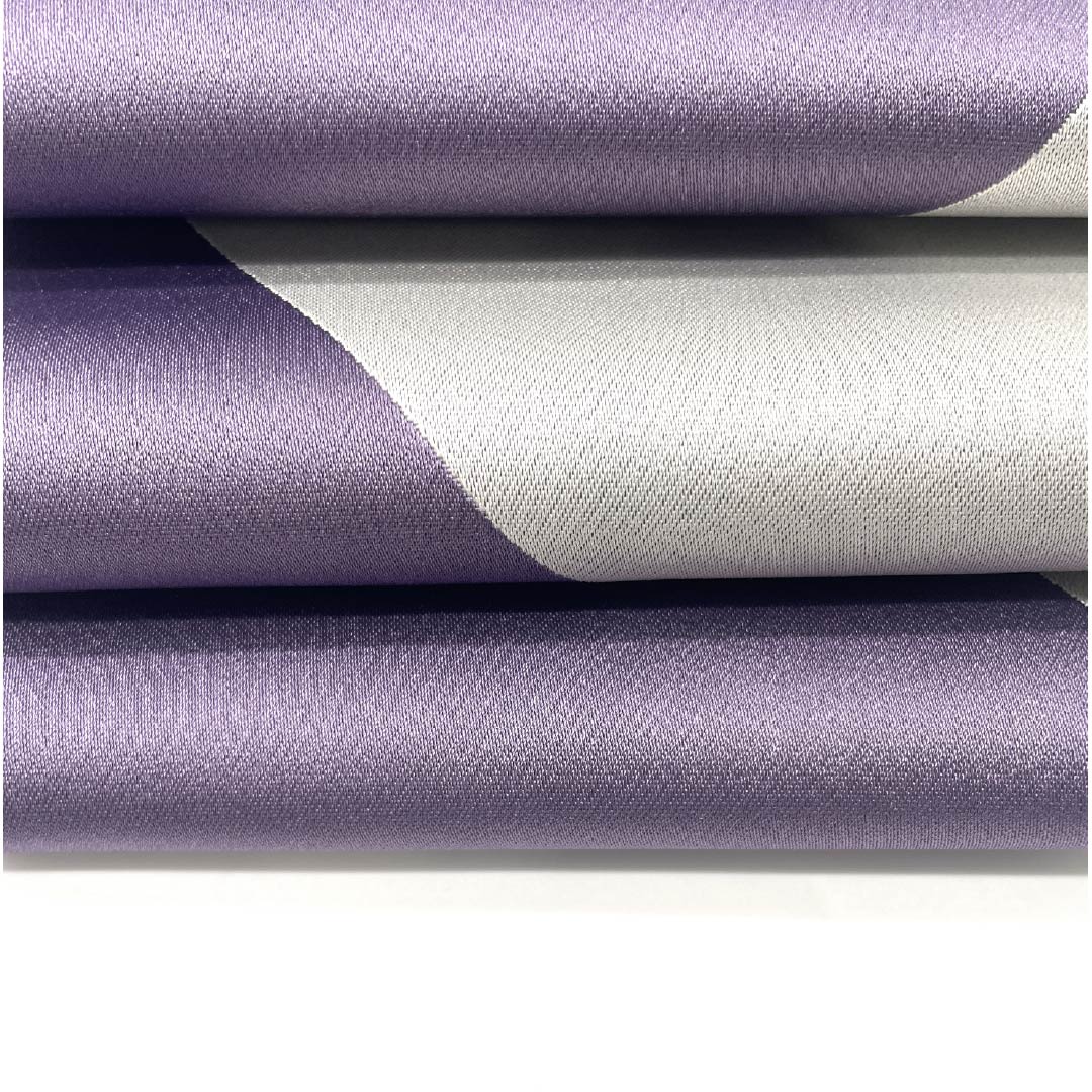 Half-width obi, polyester, obi length 354cm, medium purple, geometric pattern, zigzag, purple, S rank, 1125001462320