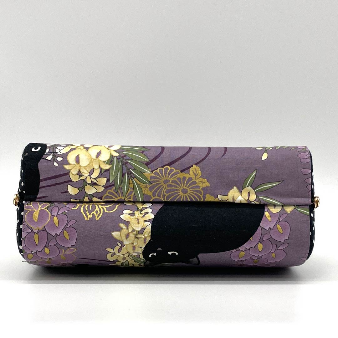 Casual Japanese-style bag, New Rank, Ancient Purple, Wisteria Flower, Black Cat, and Purple Dots, 113900128120