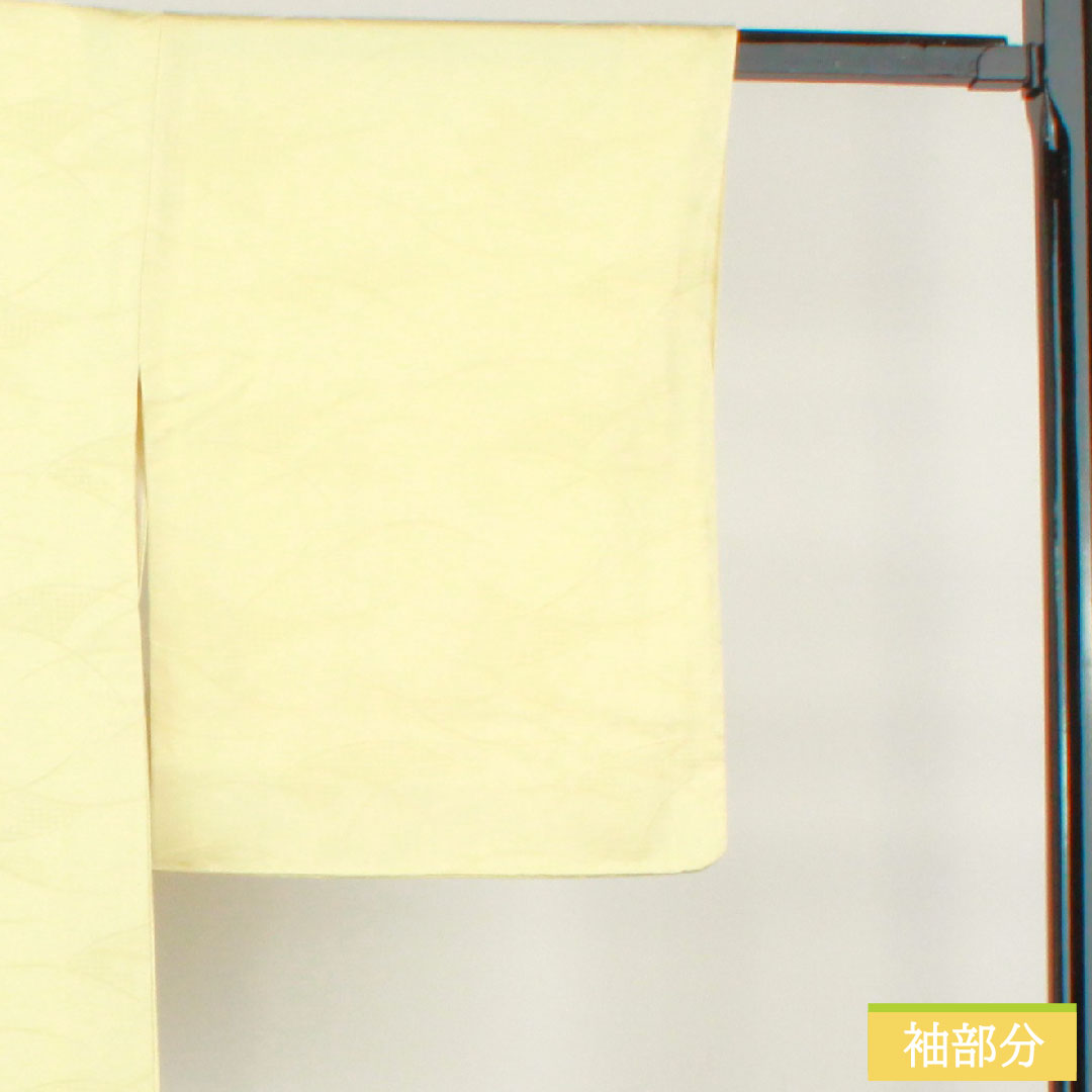Plain color, pure silk, length 165.5cm, sleeve length 66cm, fang yellow, abstract pattern, 30% bellflower in the middle shade, with basting thread, lined, S rank, cream color, 1114001412515