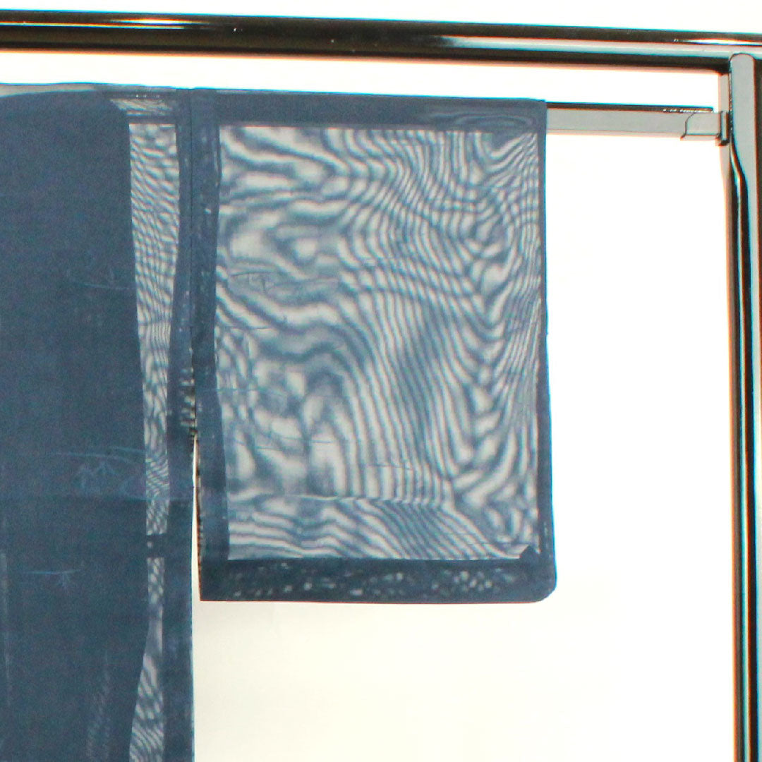 Summer item, pure silk, plain color, length 155cm, sleeve length 65.5cm, dark blue, flowing water, gauze, S rank, navy blue, 1132000992318