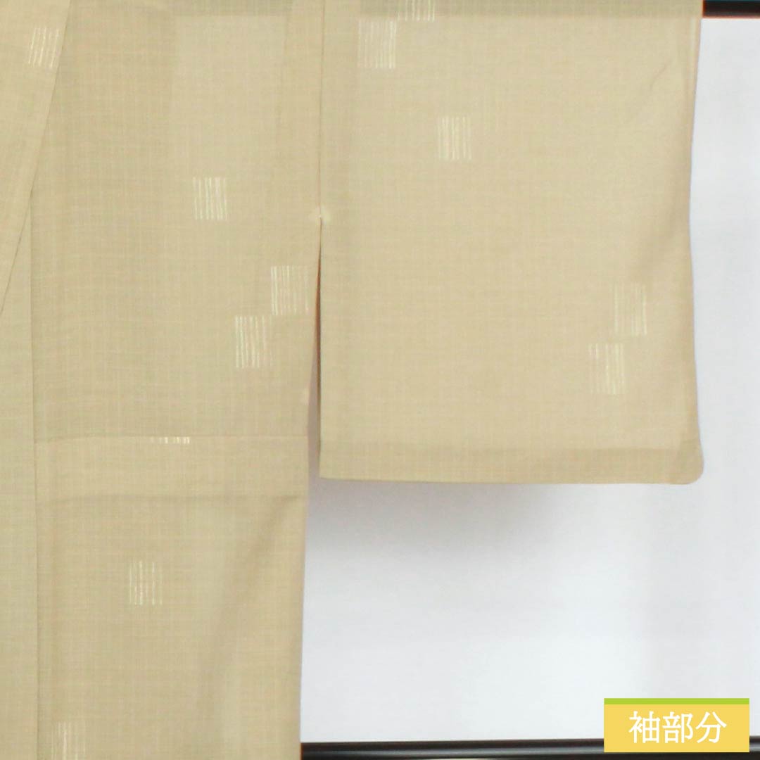 Summer kimono, polyester, small pattern, length 152.5cm, sleeve length 64cm, linen color, geometric pattern, washable, gauze, beige, S rank, product number 1132002672225