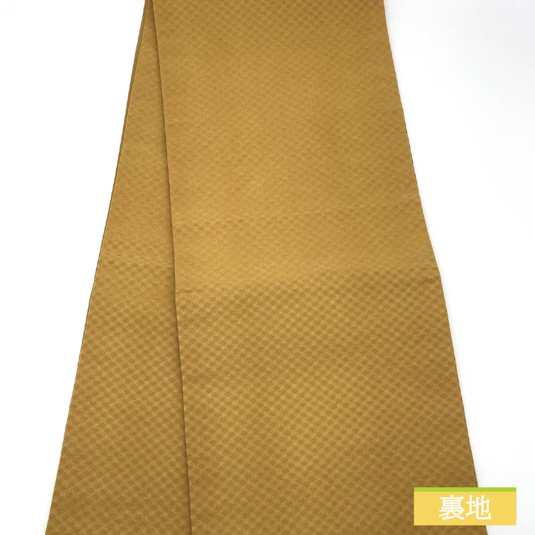 (Kyoto Fukuro Obi) Nagoya Obi, Polyester, Grade A, Horizontal Stripe Gradation, Kyoto Fukuro Obi, Length 380cm, Six-Ply, Casual, Yellow, 1124011043423, Open-Weave