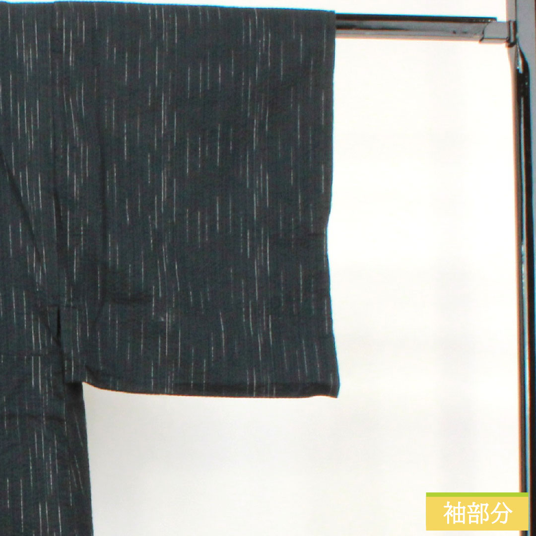 Men's Yukata Cotton Length 143.5cm Sleeve Length 62.5cm S Rank Unlined Black Patterned Stripes 1118005222410