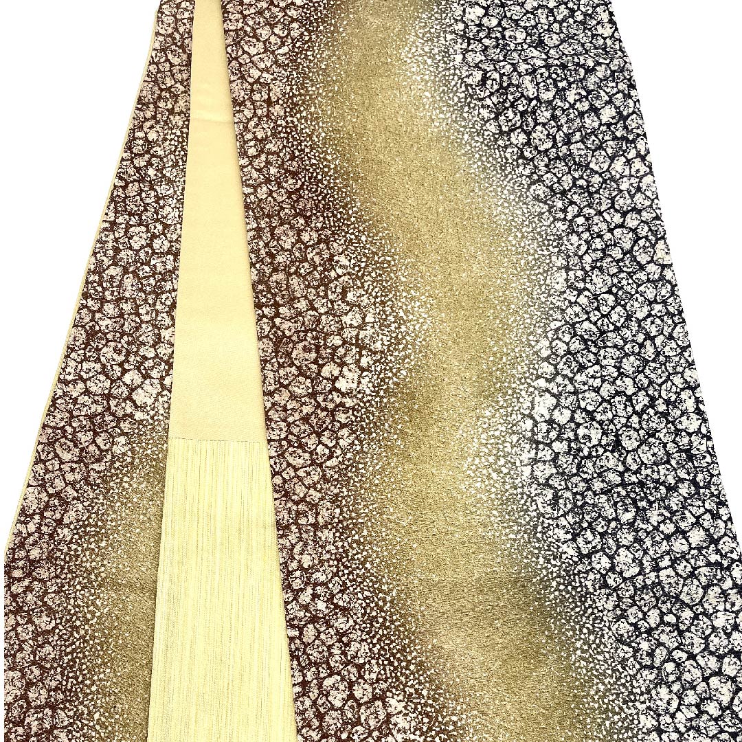 Fukuro Obi Gradient Stone Pavement Pattern Dyed Obi Length 486cm Pure Silk S Rank Full Length Semi-Formal Gradient Style 1123008122499