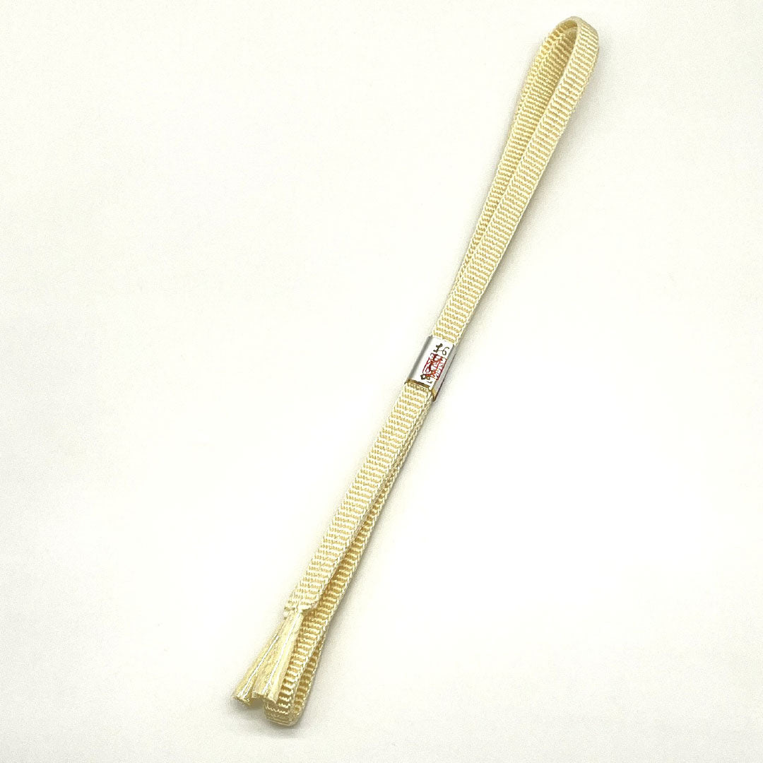 (新古品) 帯締め・帯揚げセット 正絹 NEWランク 薄卵色(うすたまごいろ) 練色(ねりいろ) 絞り 菱 長さ約152cm 幅約1.3cm セミフォーマル クリーム系 1141000491315