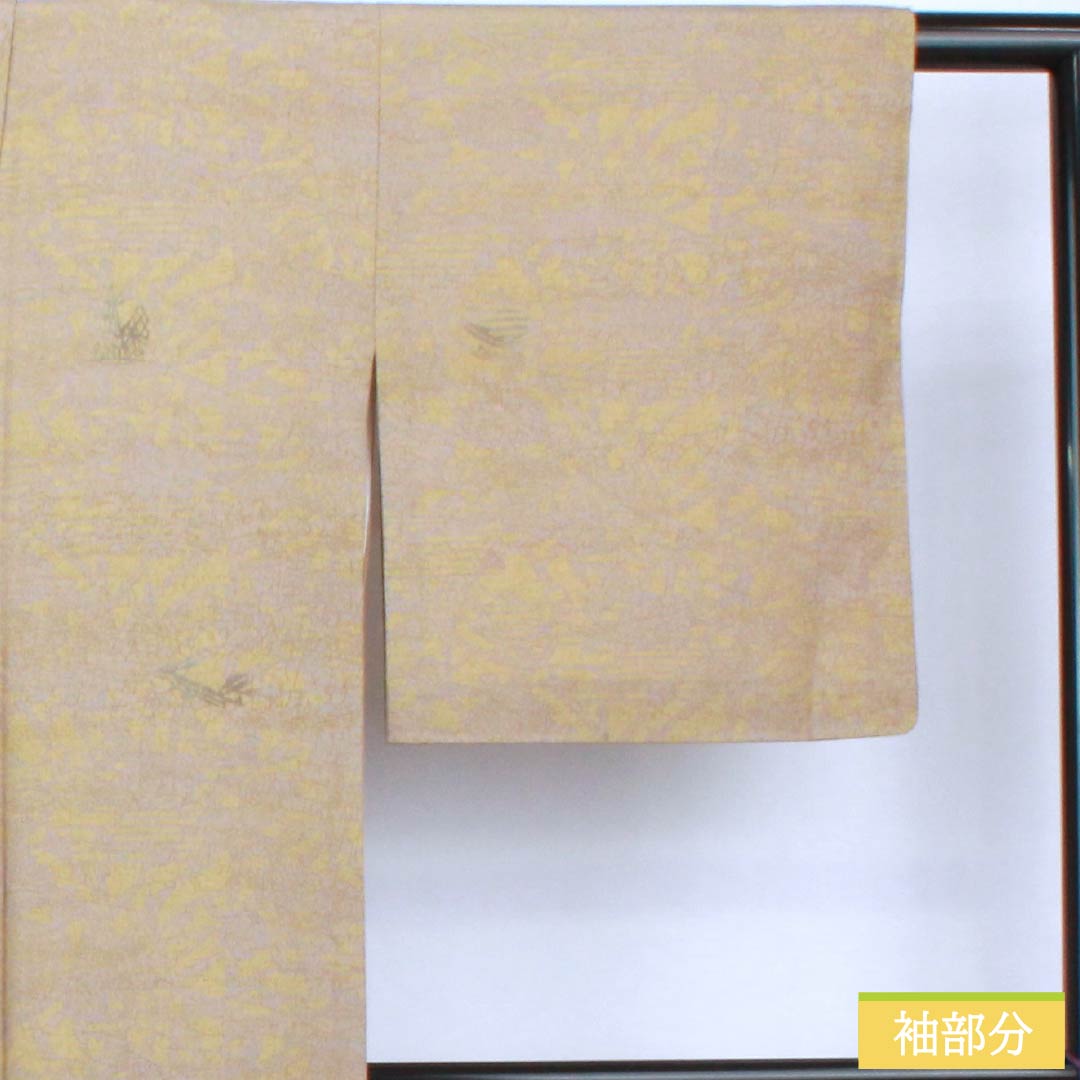 小紋 ポリエステル 身丈161cm 裄丈64.5cm 袷 鈍紫色(にぶむらさきいろ) 洗える着物 抽象模様 Sランク グレー系 1115005982422