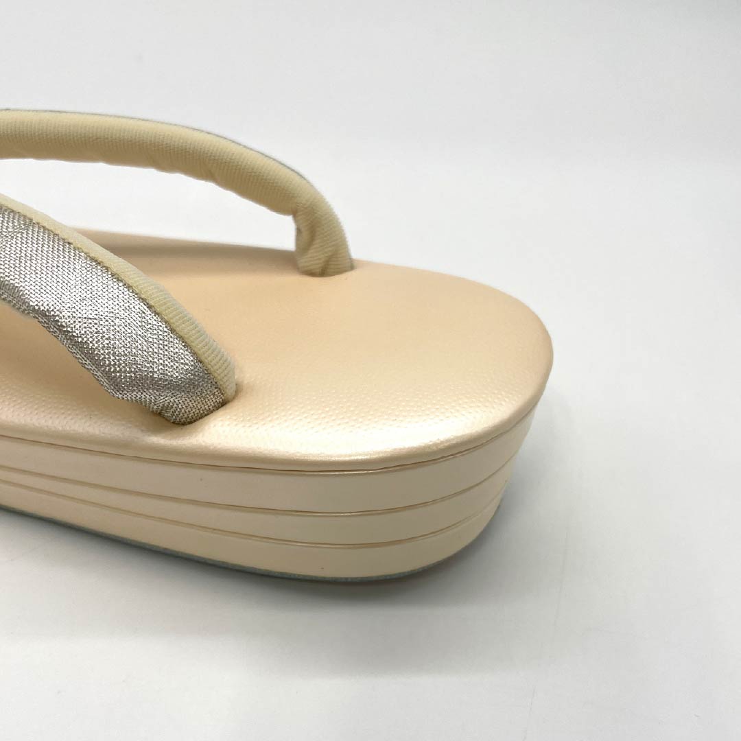 (Like New) Semi-Formal Zori Sandals, Synthetic Leather, Solid Shark Skin, Triple Sole, Length 23.5cm, Size M, Pink, Product Code: 1122001421313