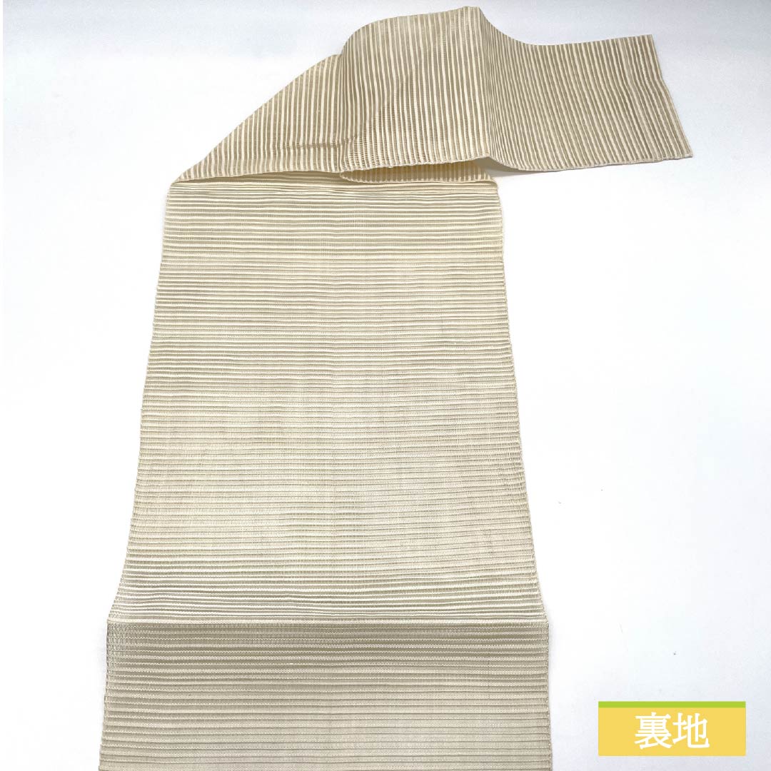 Nagoya Obi, Pure Silk, Off-White, Summer Obi, Sukui Weave, Floral Pattern, S-Rank, Pointed Pattern, Semi-Formal, Cream, Item Number: 1124008712315, Pine Needle Pattern