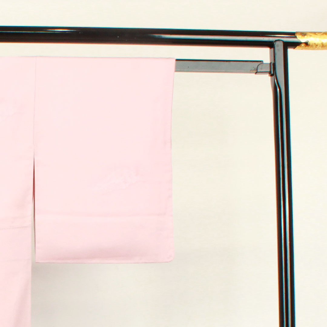Homongi Awase, Length 153.5cm, Sleeve-to-shoulder 61.5cm, Obi-beni color, Landscape pattern, Gradation dyeing, Pure silk, S Rank, Pink系, 1112002202213