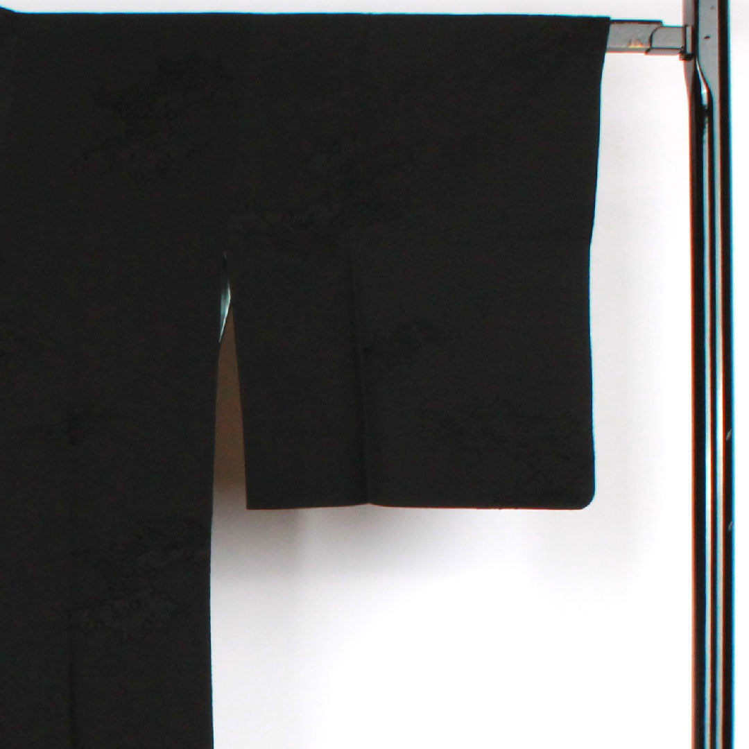 Michiyuki coat, length 93cm, sleeve length 65cm, for mourning, pure silk, S rank, lined, black, 1117000482910