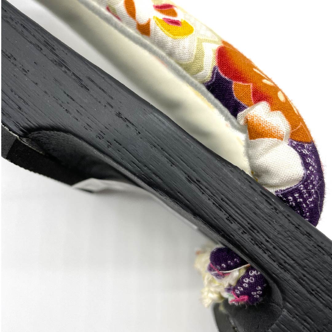 (Brand new, unused) Geta (Japanese clogs) with cherry blossoms, chrysanthemums and plum blossoms, size XL, black, NEW rank, 1122000941510