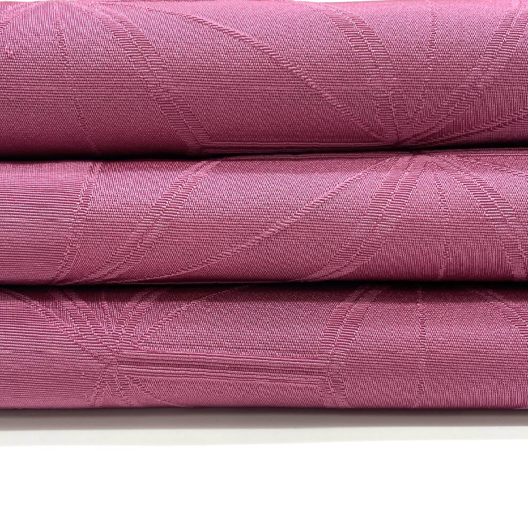 Half-width obi, pure silk, hibiscus flower color (Mukugeiro) with a hemp leaf pattern, reversible, length 380cm, pink, S rank, 1125001922313