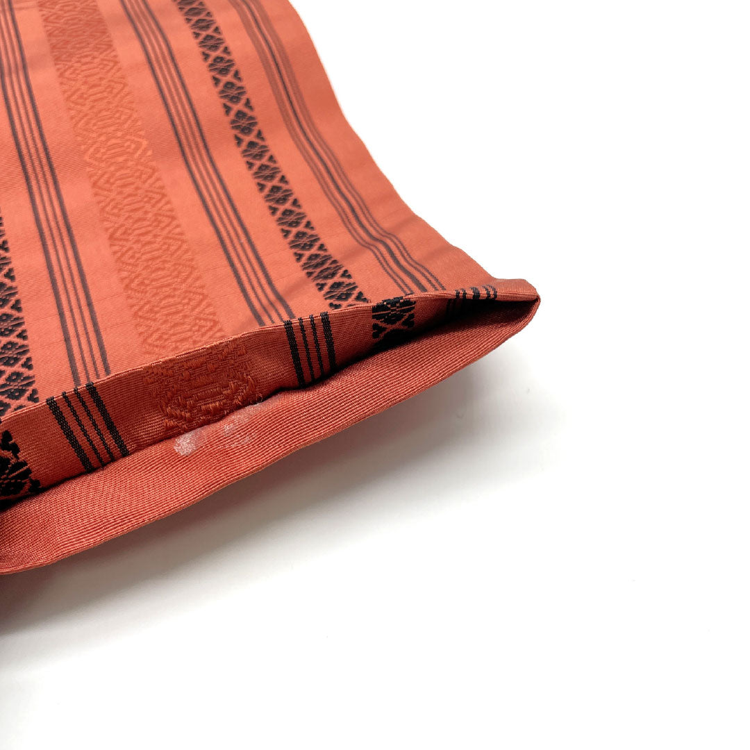 Half-width obi, pure silk, S-rank, red touiro (red and red), Kenjo pattern, obi length 380cm, vermilion, 1125002312316