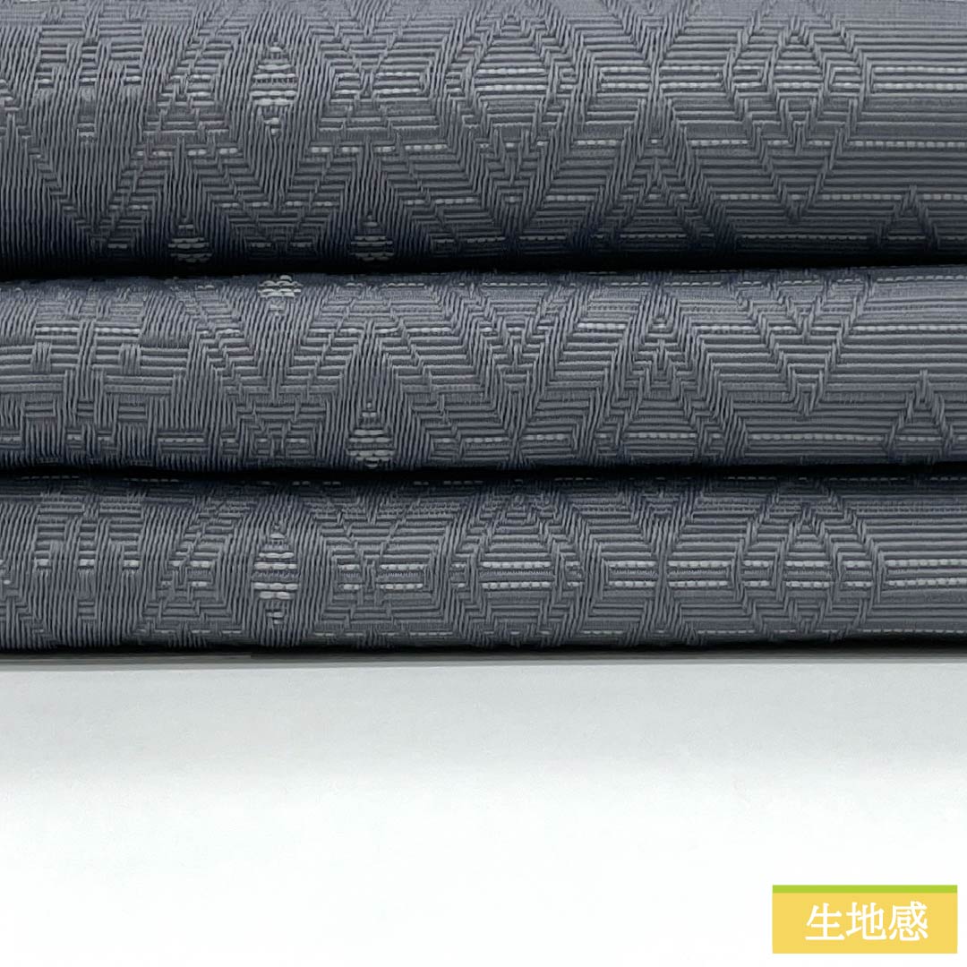 (新品)半幅帯 ポリエステル NEWランク 鉛色(なまりいろ) 藍鉄色(あいてついろ) 菱型 抽象花模様 リバーシブル 帯丈400cm グレー系 1125002811422