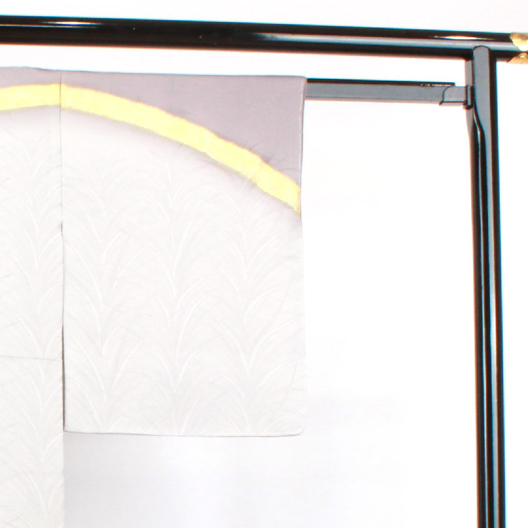 Homongi, pure silk, lined, length 150cm, sleeve length 62cm, Kumoi gray, Daiomatsu, artist's work, with basting thread, unused, S rank, gray, 1112002892122