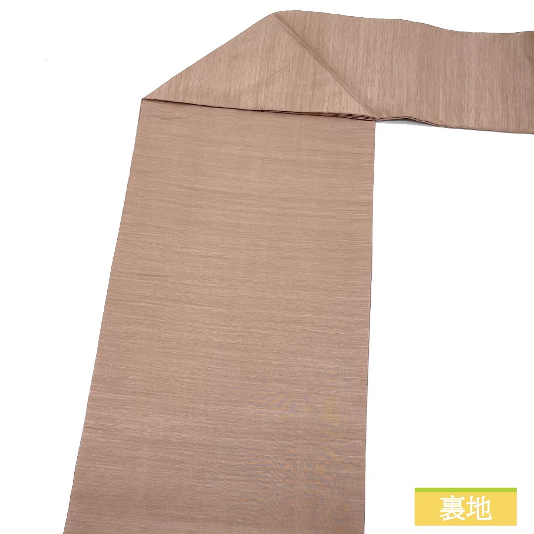 Nagoya obi, Saga gray, Tsuzure weave, Inca bird, obi length 366cm, pure silk, S rank, point pattern, casual, brown, 1124007552314, Nagoya style