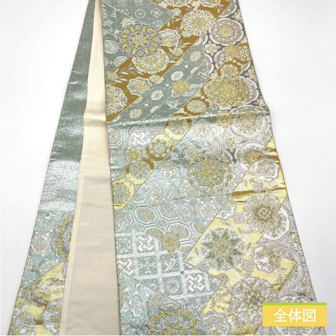 Fukuro Obi (sash), pure silk, A-rank, Nishijin-ori, auspicious motif, 440cm long, six-fold, formal, gradient pattern, product number 1123016103399