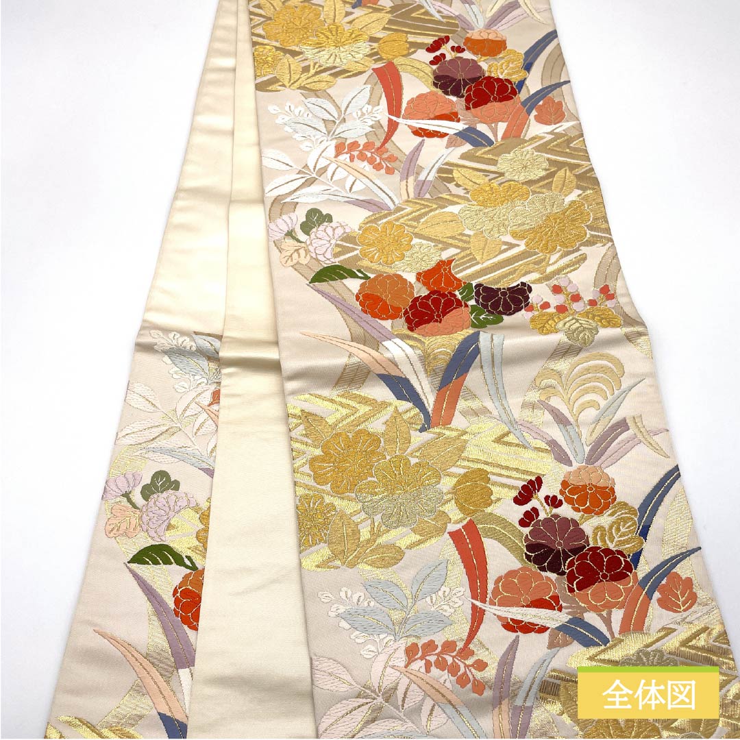 袋帯 正絹 Sランク 胡粉色(ごふんいろ) 唐織 留袖用 振袖用 古典柄 帯丈432cm 六通 フォーマル 白系 1123015642311