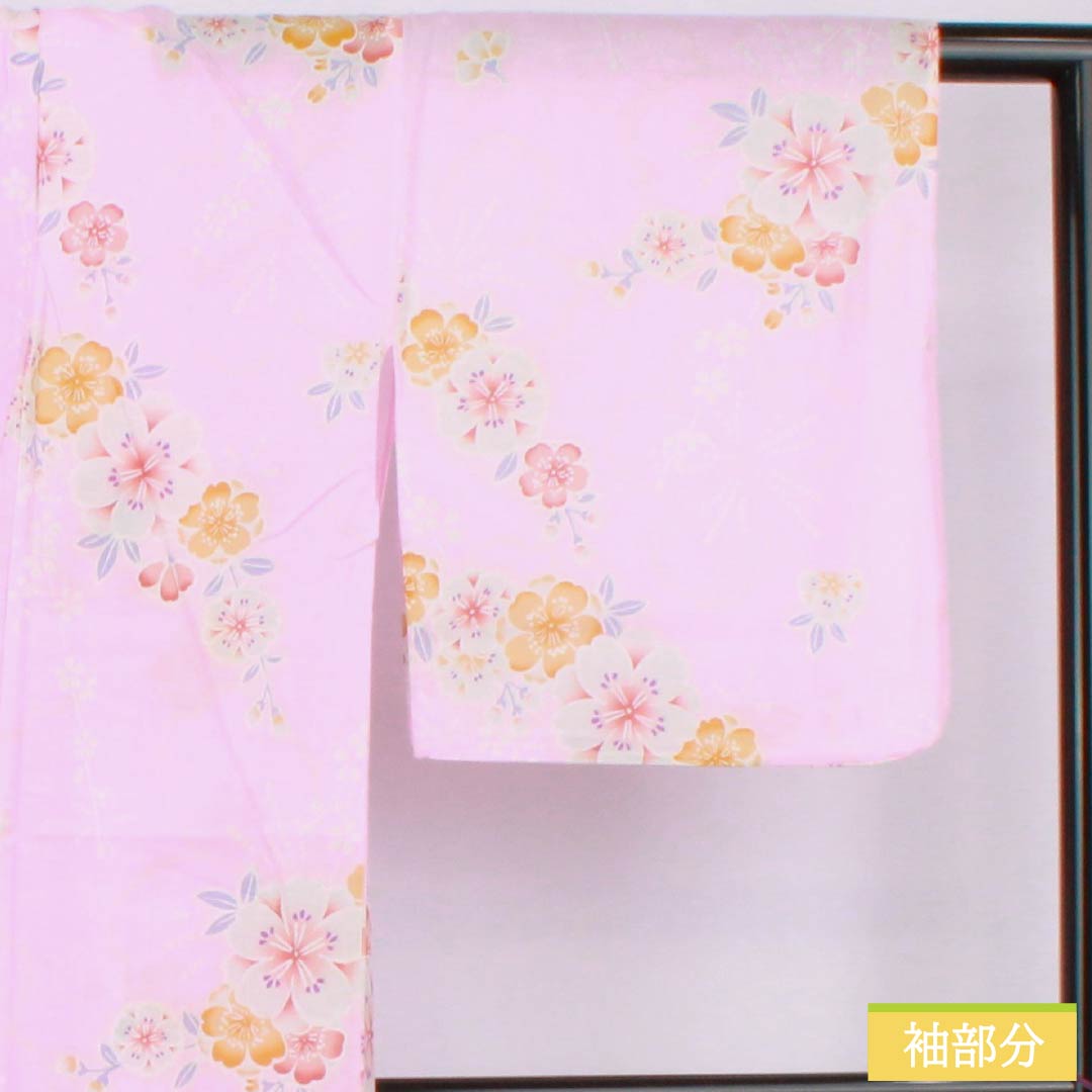浴衣 木綿 身丈161.5cm 裄丈65.5cm Sランク 単衣 ピンク系 唐棣色(にわうめいろ) 桜 1118006272413