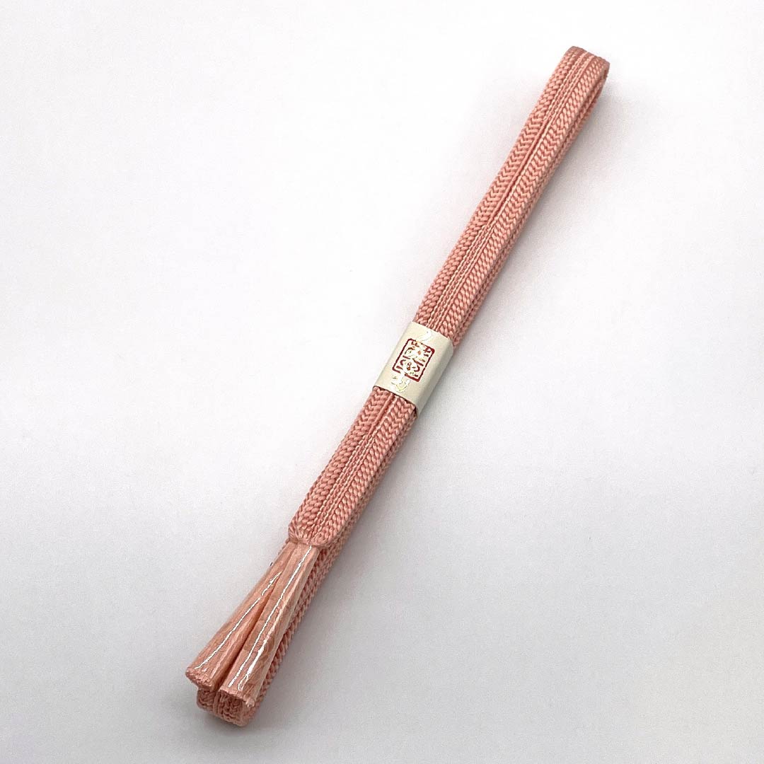 (新古品) 帯締め・帯揚げセット 正絹 NEWランク 東雲色(しののめいろ) 絞り 長さ約161cm 幅約1.5cm カジュアル ピンク系 1141000291313