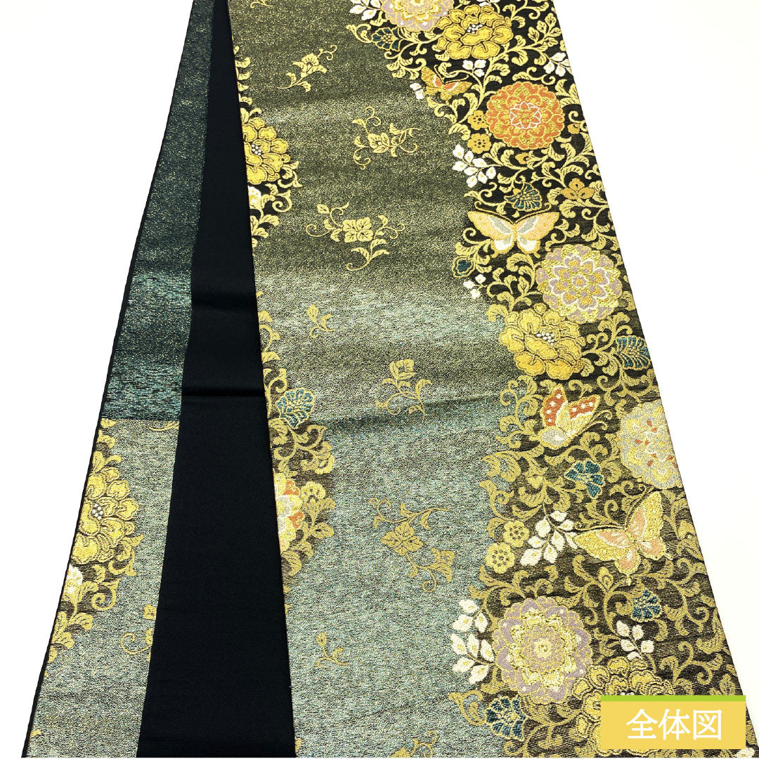 Formal, S-Rank, Pure Silk Obi with a Suiho Arabesque Pattern, Nishijin-ori Weave, Butterfly Design, Length 436cm, Six-Pass, Gradient Pattern, Item Number 1123016972399
