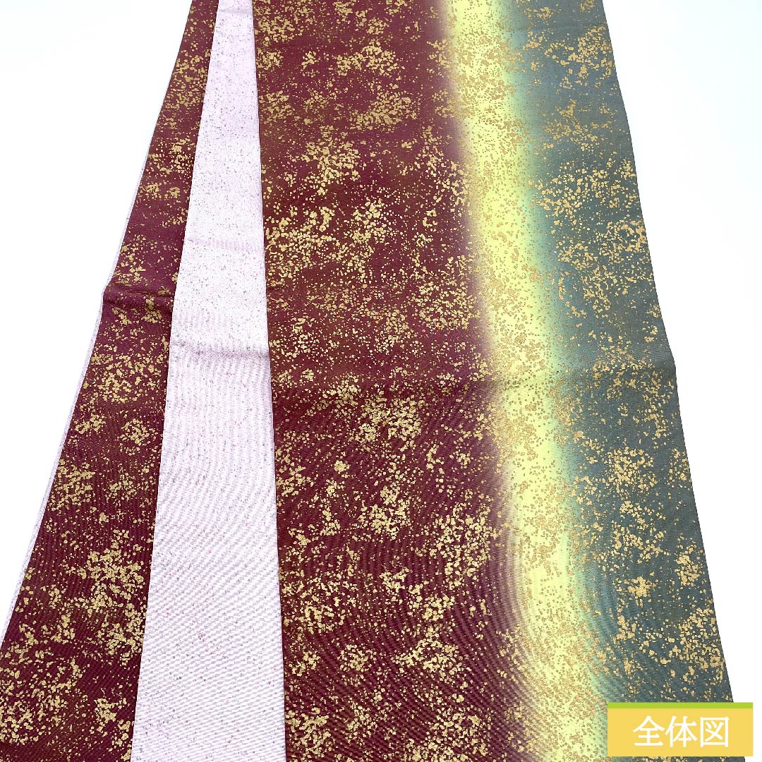 袋帯 溜色(ためいろ) 抽象模様 帯丈422cm 正絹 Sランク 全通 セミフォーマル グラデーション系 1123010682399