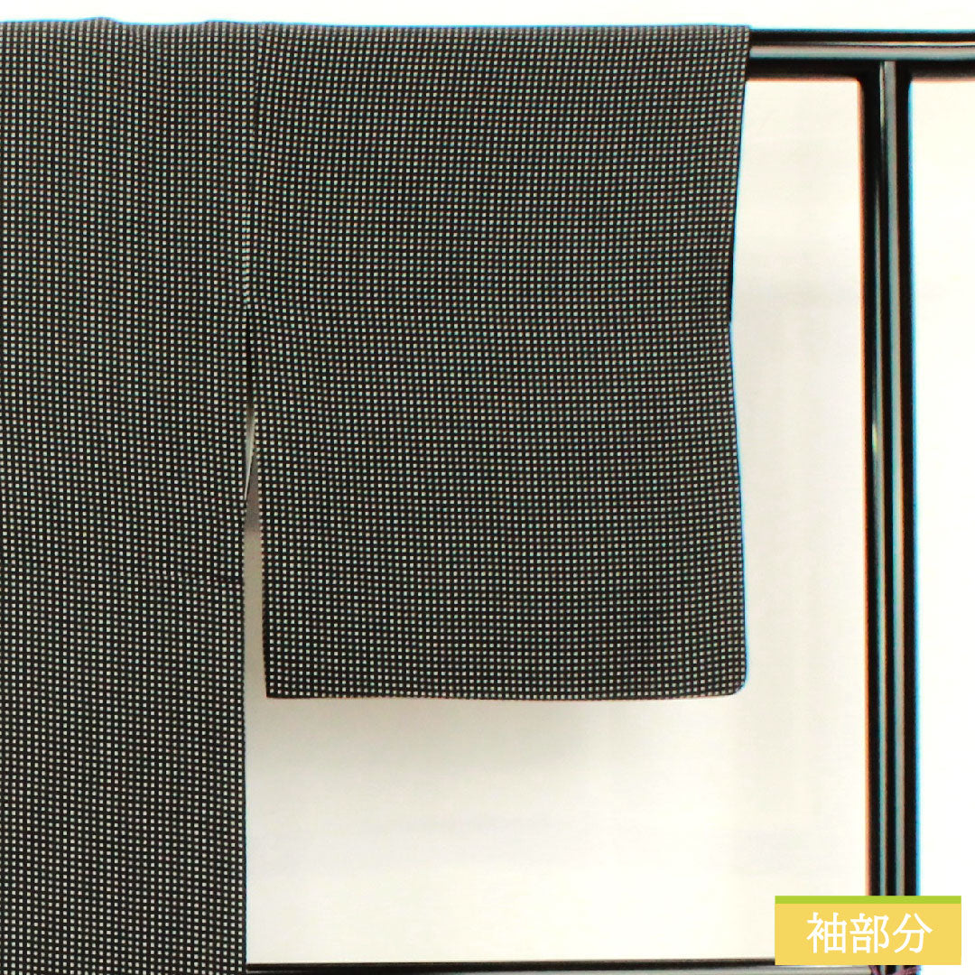 Komon, pure silk, length 165.5cm, sleeve length 66cm, lined, geometric pattern, A rank, black, 1115004713510