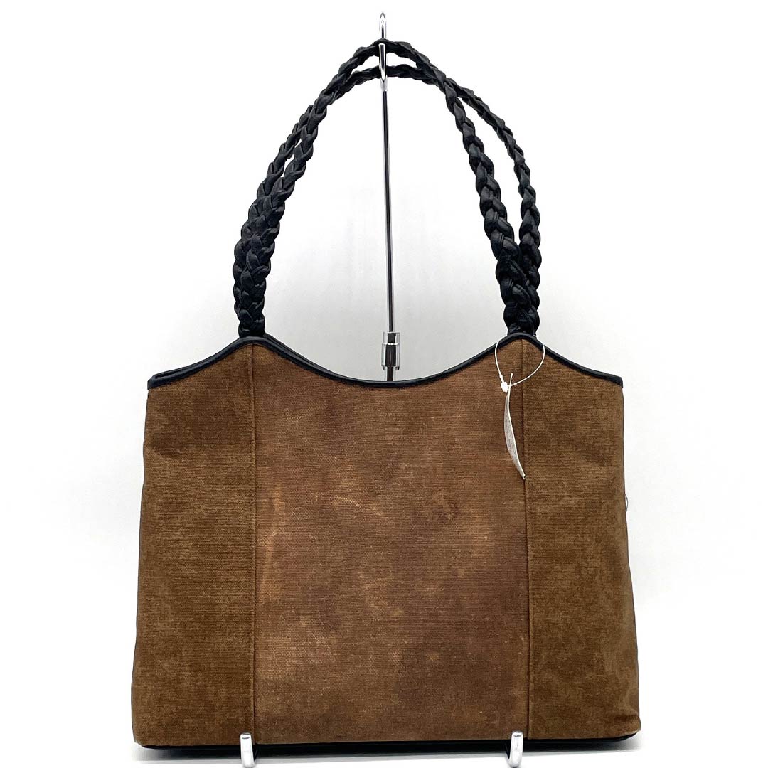(Like New) Casual Zori and Bag Set with Sake Bag, Low-Rebound Zori with La Sole, Size M, Brown, Item Number: 1133000341314