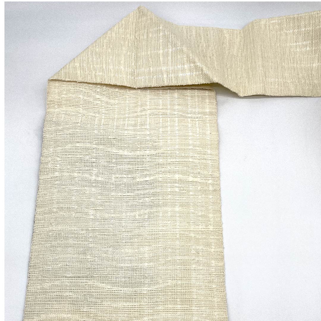Nagoya obi, unbleached, summer obi, ramie, grape, obi length 371.5cm, pure silk, S rank, point pattern, casual, cream, 1124004222315, Nagoya style
