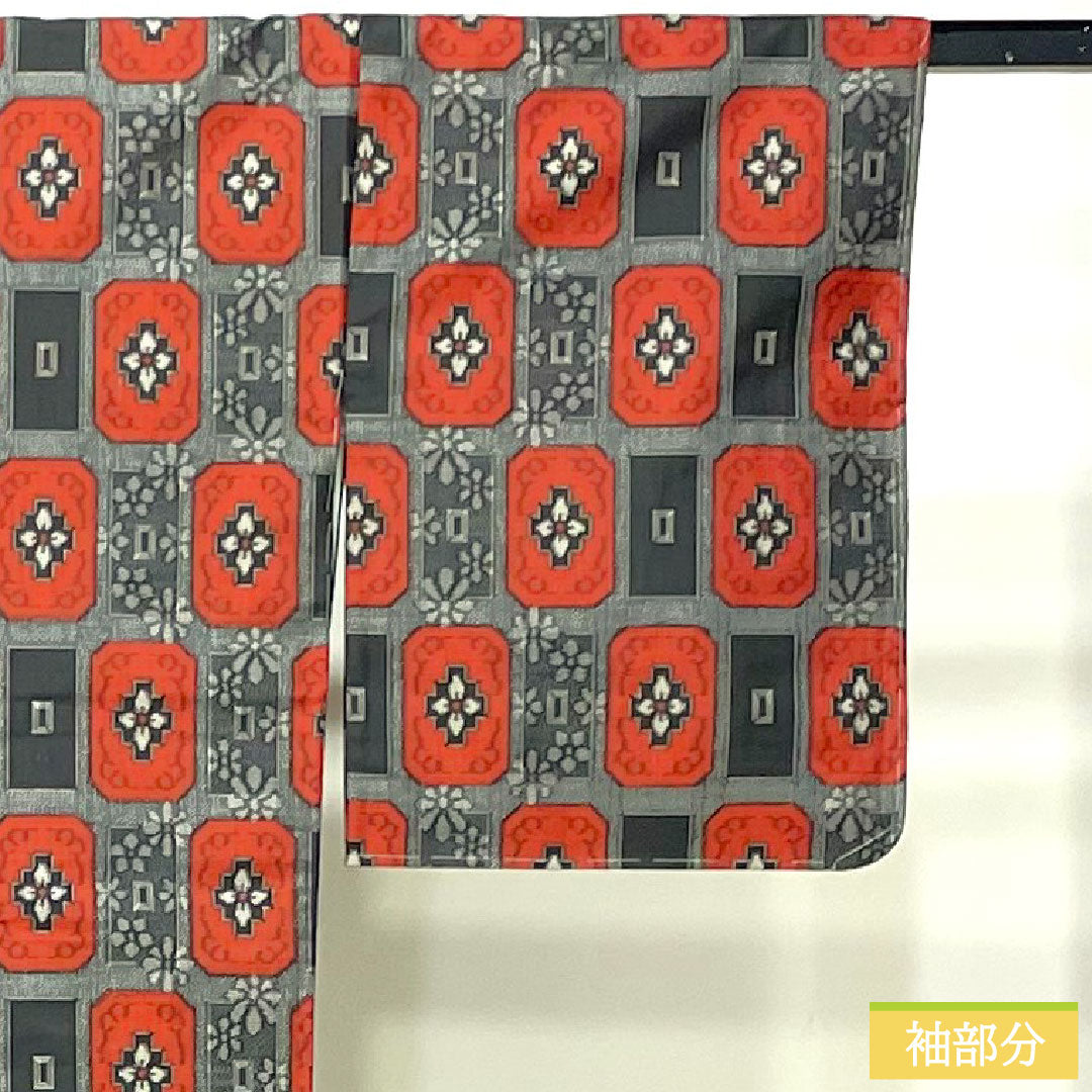 Murayama Oshima, pure silk, length 158.5cm, sleeve length 64.5cm, ensemble, abstract pattern, basting thread included, unused, S rank, lined, black, 1116003262310