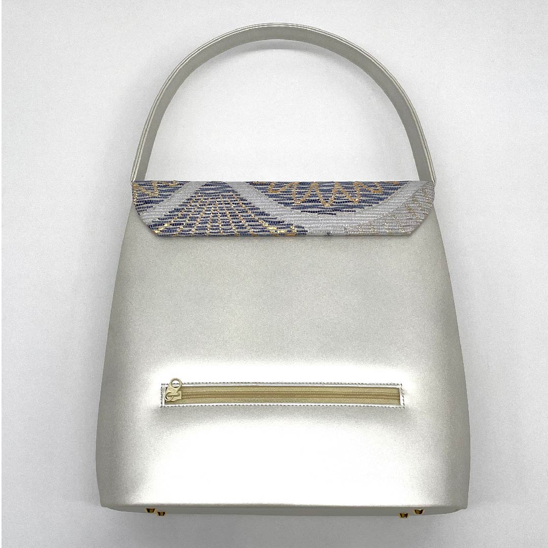 (New old stock) Formal sandal and bag set, silver-white, unused, classic pattern, pine, size M, white, NEW rank, 1133000121311