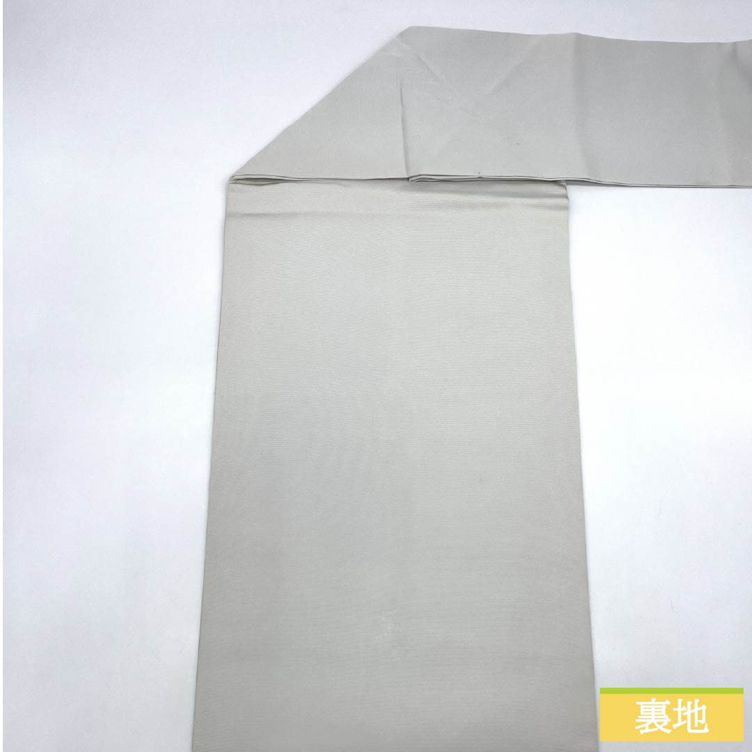 名古屋帯 正絹 Aランク 雲井鼠色(くもいねずいろ) 染め帯 童子 凧揚げ 帯丈372cm ポイント柄 カジュアル グレー系 1124009833322 名古屋仕立て