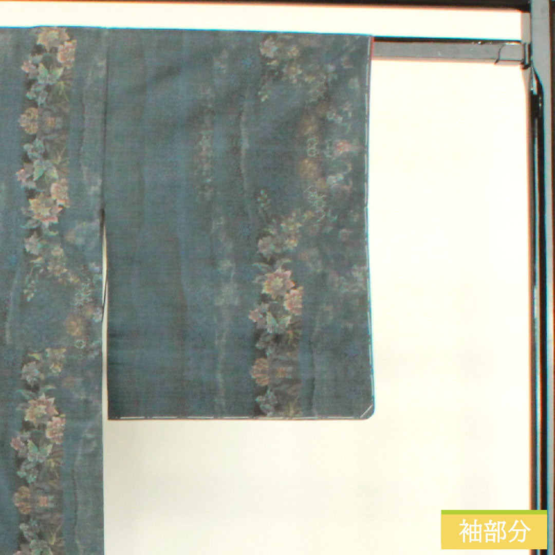 Silk pongee, Length 159cm, Sleeve length 63cm, Oshima pongee, 9 marks, with basting thread, S rank, lined, navy blue, 1116003362318