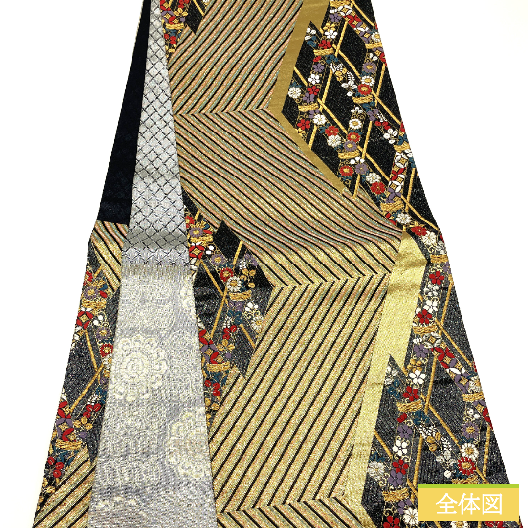 Fukuro obi, pure silk, A rank, abstract pattern, Nishijin-ori, obi length 424cm, rokkaku, formal, gradient, 1123017323399