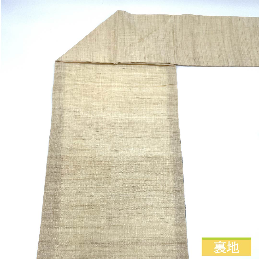Nagoya obi, hemp, off-white, summer obi, Kyoto Bingata style, Bingata style, obi length 350cm, S rank, point pattern, casual, cream color, 1124007952315, Nagoya style