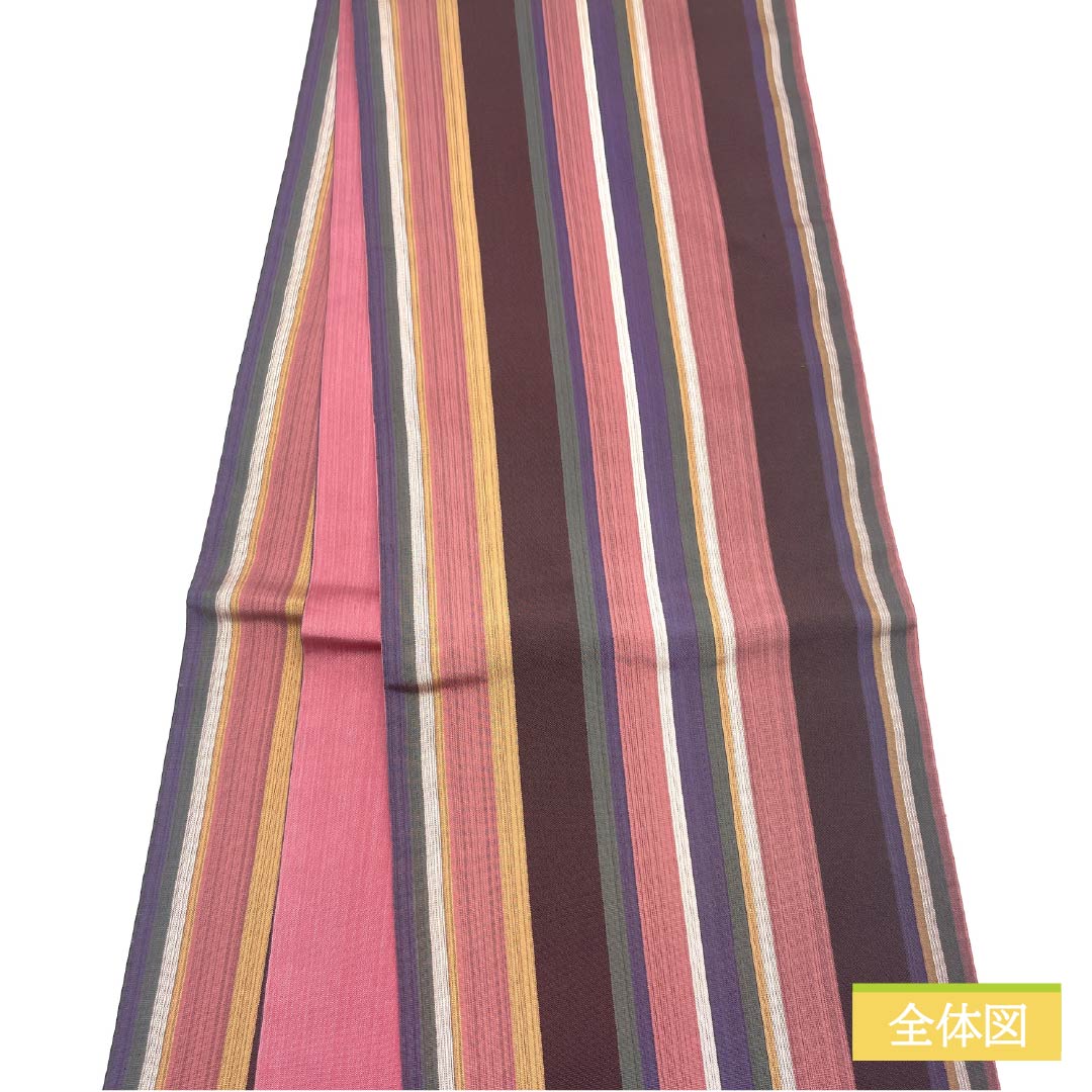 Fukuro Obi (Sash), Pure Silk, Grade A, Striped, 440cm Long, Full Length, Casual, Gradient Pattern, 1123015403399
