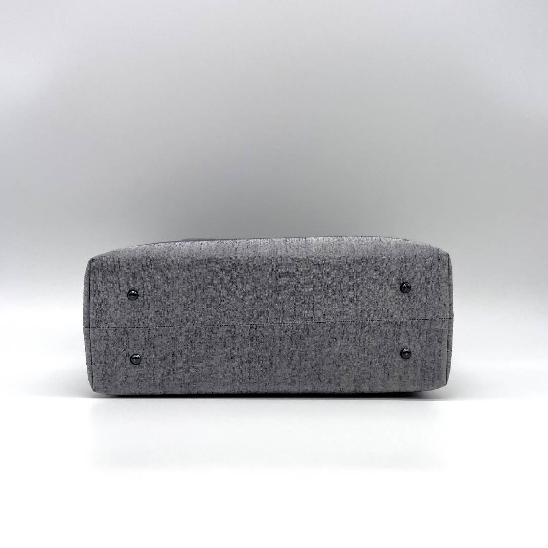 (Like New) Casual Japanese Style Bag, New Rank, Tsumugi Silk, Solid Color, Rikyu Bag, Gray, 113900123122