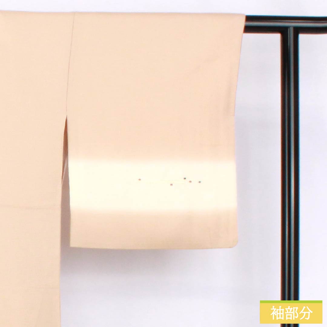 訪問着 正絹 Sランク 袷 身丈157cm 裄丈68cm 薄肉色(うすにくいろ) ぼかし染 付下げ 抽象模様 はれやか加工 橙系 1112007192326