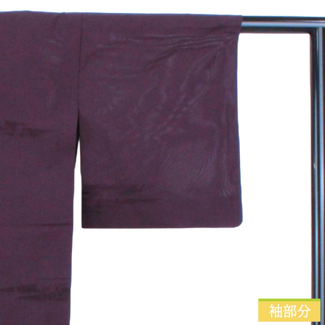 Summer Silk Iromuji Kimono, Rank S, Length 155cm, Sleeve-to-shoulder 62.5cm, Futarishizuka-iro (Muted Purple), Kasumi (Mist) Pattern, Monsya (Gauze Weave), Sha (Fine Gauze), Purple Tones, 1132003742319