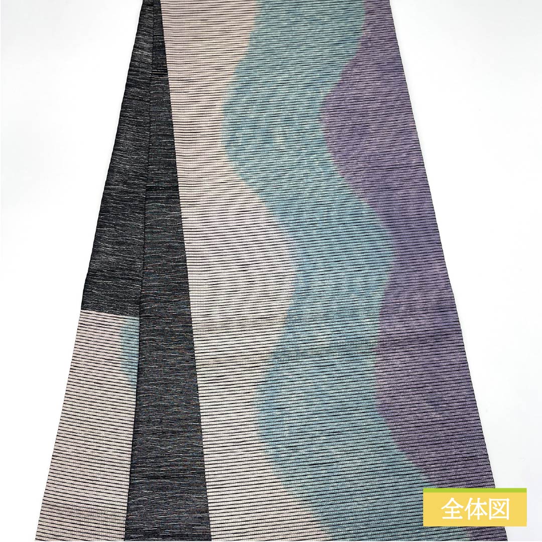 Fukuro Obi (Sash), Pure Silk, S-Rank, Paper Fabric, Tatewaku Pattern, Length 444cm, Six-Ply, Semi-Formal, Gradient Pattern, Product Number: 1123015332399
